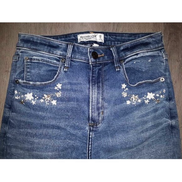Abercrombie & Fitch Curve Love The Super Skinny Ankle High Rise Jeans Size 28 6R - Picture 2 of 7